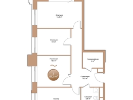 Продается 3-комнатная квартира ЖК Небо над Енисеем, 77.4  м²