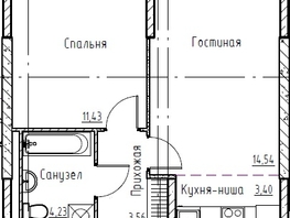 Продается 2-комнатная квартира ЖК Премьер парк, 37.16  м², 5796960 рублей