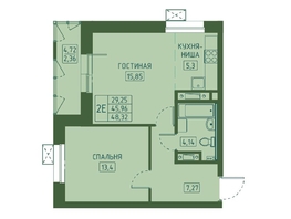 Продается 2-комнатная квартира ЖК Univers (Универс), 4 квартал, 48.32 м², 7972800 рублей