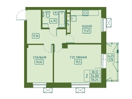Продается 2-комнатная квартира ЖК Univers (Универс), 4 квартал, 56.24 м², 8998400 рублей
