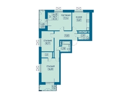 Продается 3-комнатная квартира ЖК Univers (Универс), 5 квартал, 81.33 м², 11548860 рублей