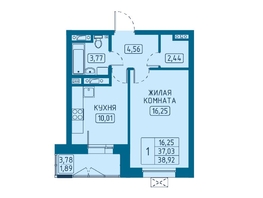 Продается 1-комнатная квартира ЖК Univers (Универс), 5 квартал, 38.92 м², 7044520 рублей