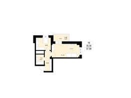 Продается 1-комнатная квартира ЖК ЛЕТО, дом 2, 37.58 м², 4050000 рублей