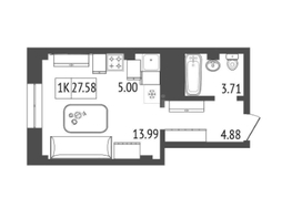 Продается Студия ЖК Звездный, 27.58 м², 3300000 рублей