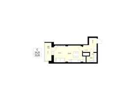 Продается 1-комнатная квартира ЖК ЛЕТО, дом 1, 35.85 м², 4768050 рублей