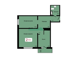 Продается 2-комнатная квартира ЖК Мичурино, дом 2 строение 7, 58.5  м², 6000000 рублей