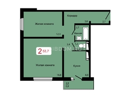 Продается 2-комнатная квартира ЖК Мичурино, дом 2 строение 6, 53.7  м², 6750000 рублей