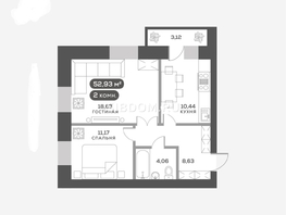Продается 2-комнатная квартира ЖК Сити-квартал Октябрьский, дом 1, 52.93  м², 8050000 рублей