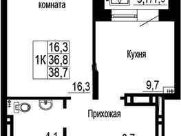 Продается 1-комнатная квартира ЖК Подзолкова, дом 19, 38.7 м², 6370000 рублей