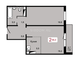Продается 2-комнатная квартира ЖК Мичурино, дом 2 строение 4, 56.3  м², 5700000 рублей