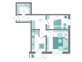 Продается 2-комнатная квартира ЖК КБС. Берег, дом 7 строение 5, 60.8  м&sup2;, 8610000 рублей