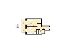 Продается 1-комнатная квартира ЖК ЛЕТО, дом 2, 41.48 м², 5516840 рублей