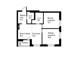 Продается 3-комнатная квартира ЖК Runway (Ранвэй), 73  м&sup2;, 12238304 рублей
