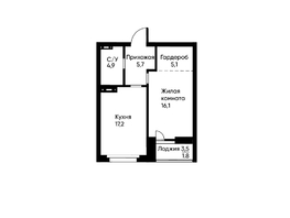 Продается 1-комнатная квартира ЖК Runway (Ранвей), 49.9  м², 8251464 рублей