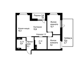 Продается 3-комнатная квартира ЖК Runway (Ранвэй), 76.4  м&sup2;, 12720600 рублей