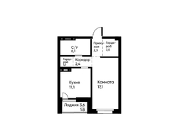 Продается 1-комнатная квартира ЖК Runway (Ранвей), 45.2  м², 7612538 рублей