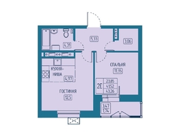 Продается 2-комнатная квартира ЖК Univers (Универс), 5 квартал, 43.26  м², 7613760 рублей