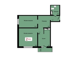 Продается 2-комнатная квартира ЖК Мичурино, дом 2 строение 7, 58.5  м², 6050000 рублей