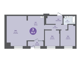 Продается 3-комнатная квартира ЖК Прогресс-квартал Перемены, дом 3, 83.2  м², 11691000 рублей