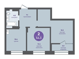 Продается 2-комнатная квартира ЖК Прогресс-квартал Перемены, дом 3, 51  м², 7873500 рублей