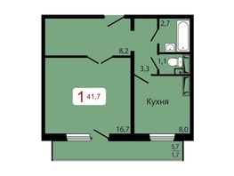 Продается 1-комнатная квартира ЖК КБС. Берег, дом 7 строение 5, 41.7  м², 6300000 рублей