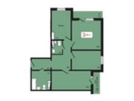 Продается 3-комнатная квартира ЖК КБС. Берег, дом 5 строение 1, 86.3  м², 10687000 рублей