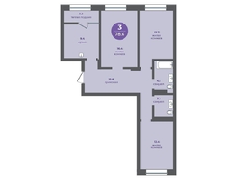 Продается 3-комнатная квартира ЖК Прогресс-квартал Перемены, дом 1, 78.6  м², 10768200 рублей