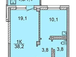 Продается 1-комнатная квартира ЖК Зеленая высотка на Калинина, 38.2  м&sup2;, 4953000 рублей