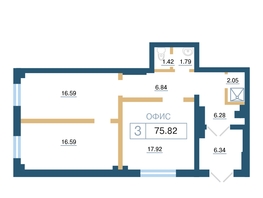 Продается Офис ЖК Нанжуль-Солнечный, дом 13, 75.82  м&sup2;, 10918000 рублей