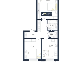 Продается 2-комнатная квартира ЖК Живём, Квартал 6.2, дом 2, 65.64  м&sup2;, 6964404 рублей