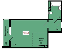 Продается 1-комнатная квартира ЖК КБС. Берег, дом 7 строение 2, 35.4  м&sup2;, 5500000 рублей