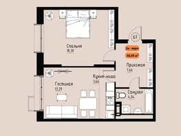 Продается 2-комнатная квартира ЖК Премьер парк, 46.95  м&sup2;, 7605900 рублей