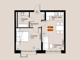Продается 2-комнатная квартира ЖК Премьер парк, 42.07  м&sup2;, 7025690 рублей