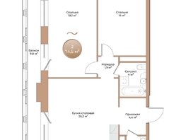 Продается 2-комнатная квартира ЖК Небо над Енисеем, 74.5  м&sup2;, 14378500 рублей