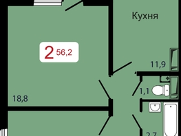 Снять двухкомнатную квартиру Судостроительная ул, 56.2  м&sup2;, 37000 рублей