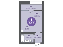 Продается 1-комнатная квартира ЖК Прогресс-квартал Перемены, дом 1, 28.2  м&sup2;, 5217000 рублей