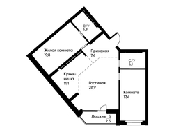 Продается 3-комнатная квартира ЖК Runway (Ранвэй), 95.2  м&sup2;, 15494562 рублей