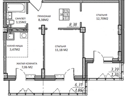Продается 3-комнатная квартира  Дом на Пархоменко, 49.53  м&sup2;, 6191000 рублей