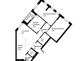 Продается 4-комнатная квартира ЖК Ранвэй, 115.5  м&sup2;, 18654982 рублей