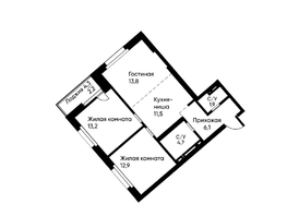 Продается 3-комнатная квартира ЖК Ранвэй, 65.8  м&sup2;, 11449200 рублей