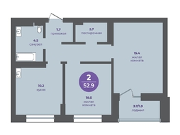 Продается 2-комнатная квартира ЖК Прогресс-квартал Перемены, дом 4, 52.9  м&sup2;, 7789525 рублей