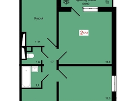 Продается 2-комнатная квартира ЖК КБС. Классика, дом 4, 57.8  м&sup2;, 7950000 рублей