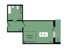 Продается 1-комнатная квартира ЖК КБС. Берег, дом 7 строение 5, 39.9  м&sup2;, 6080000 рублей