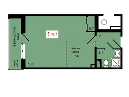 Продается 1-комнатная квартира ЖК КБС. Берег, дом 7 строение 1, 32.7  м&sup2;, 5100000 рублей