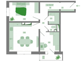 Продается 2-комнатная квартира ЖК Мичурино, дом 4 стр 4, 53.2  м&sup2;, 7950000 рублей