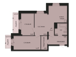 Продается 3-комнатная квартира ЖК Дуэт, дом 1, 71.41  м&sup2;, 7855100 рублей
