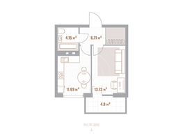 Продается 1-комнатная квартира ЖК Николаевские кварталы, 37.68  м&sup2;, 8478000 рублей