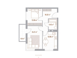 Продается 2-комнатная квартира ЖК Николаевские кварталы, 56.76  м&sup2;, 12203400 рублей