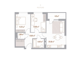 Продается 2-комнатная квартира ЖК Николаевские кварталы, 64.21  м&sup2;, 12520950 рублей