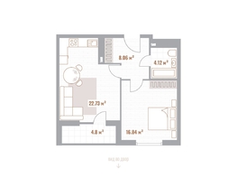 Продается 1-комнатная квартира ЖК Николаевские кварталы, 54.15  м&sup2;, 11371500 рублей